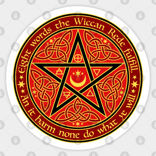 Red Witch Crest Sticker by RavenWake